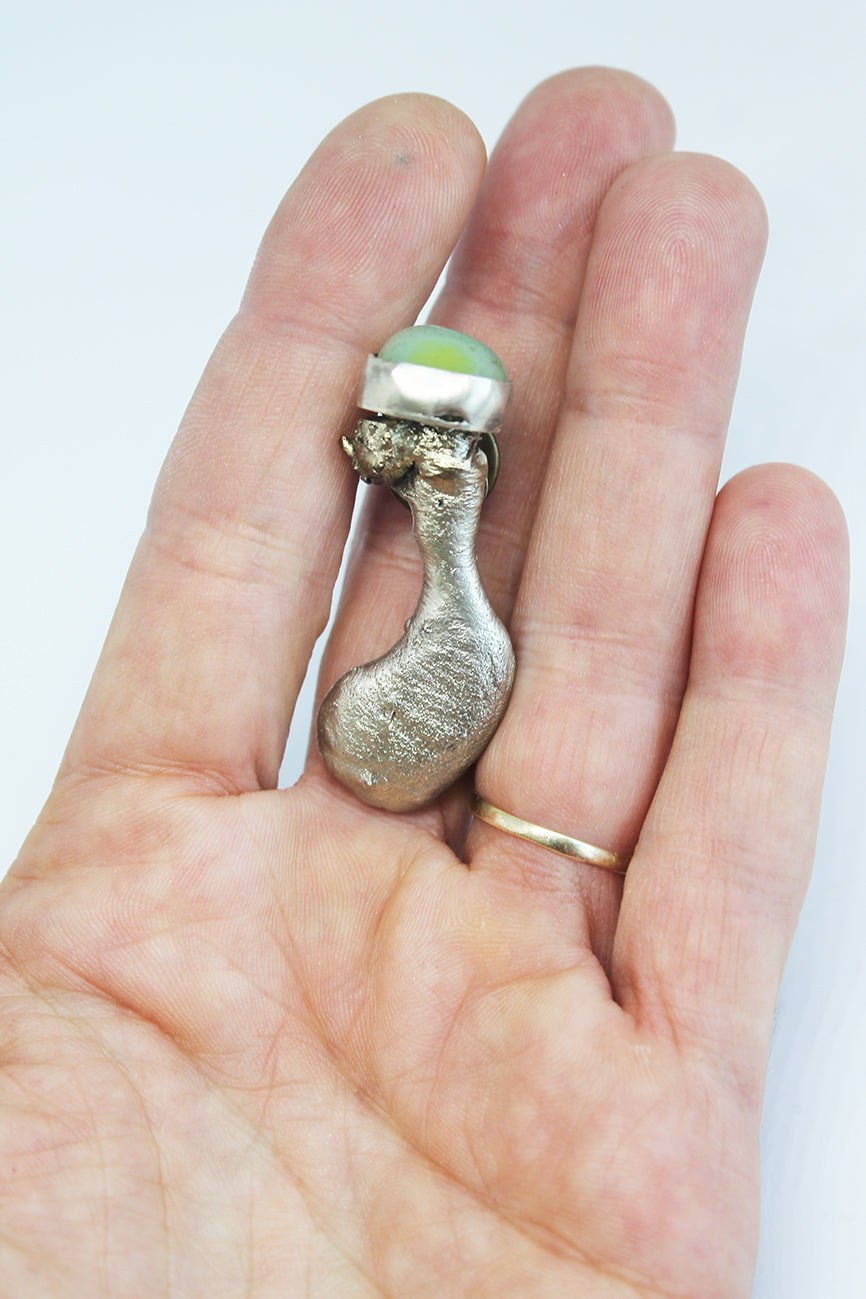 "Surprised" Mixed Metal BRooch