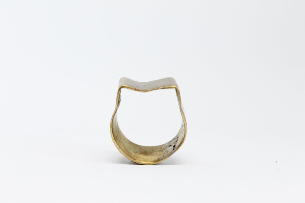 Unique brass unisex big rings / 3 Cats