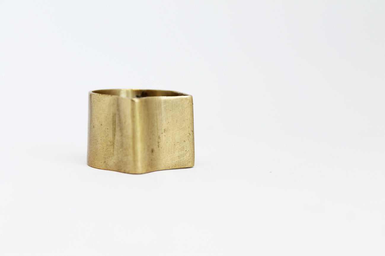 Unique brass unisex big rings / 3 Cats