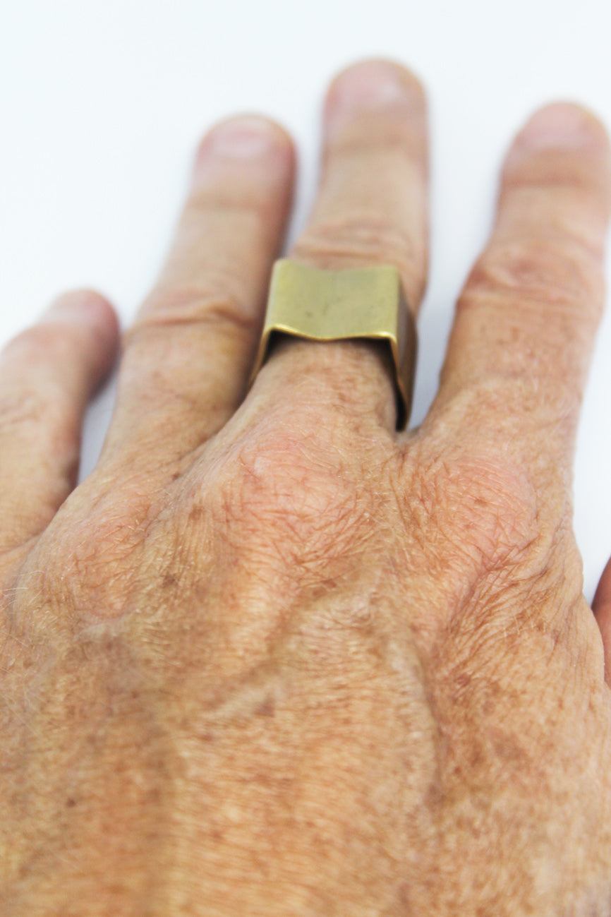 Unique brass unisex big rings / 3 Cats