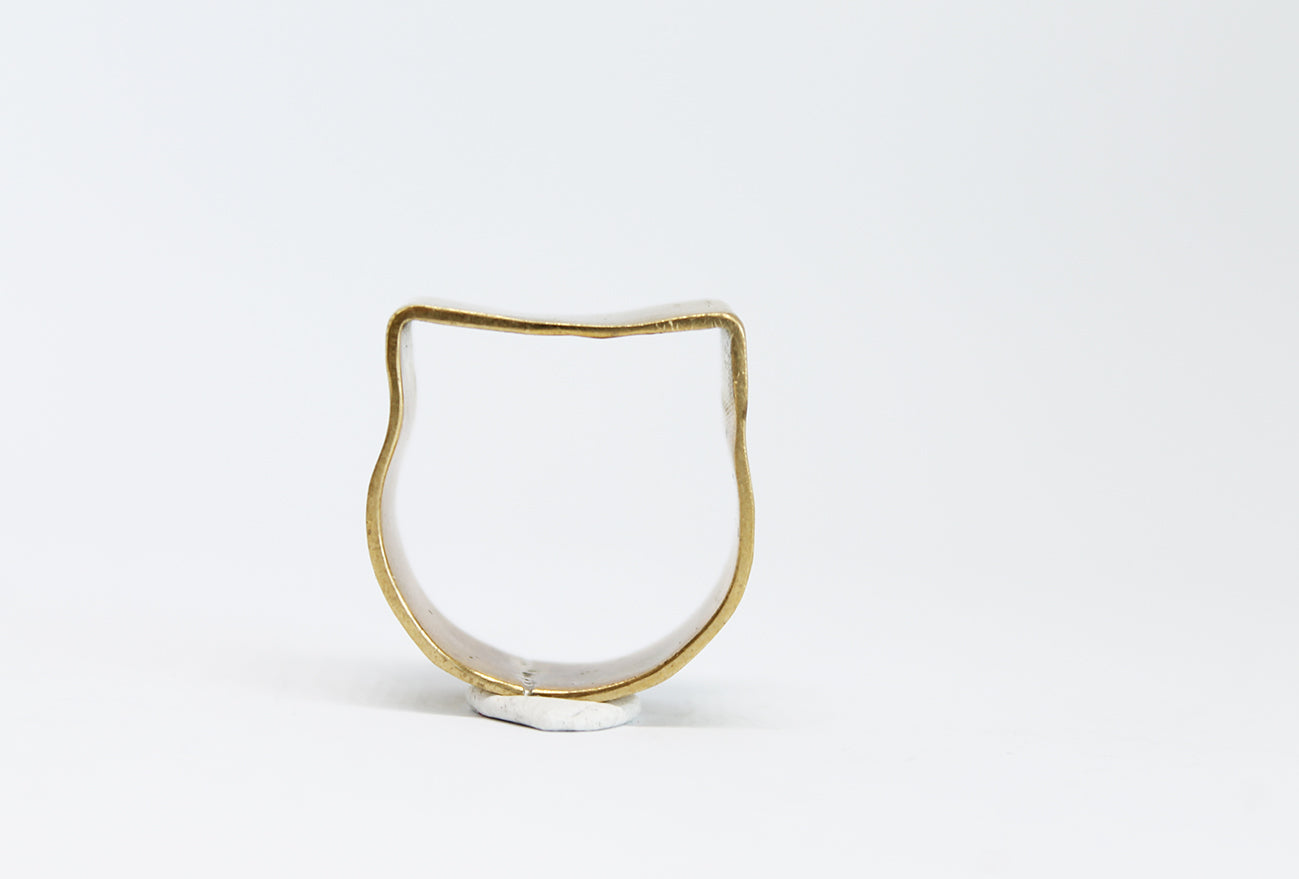 Unique brass unisex big rings / 3 Cats