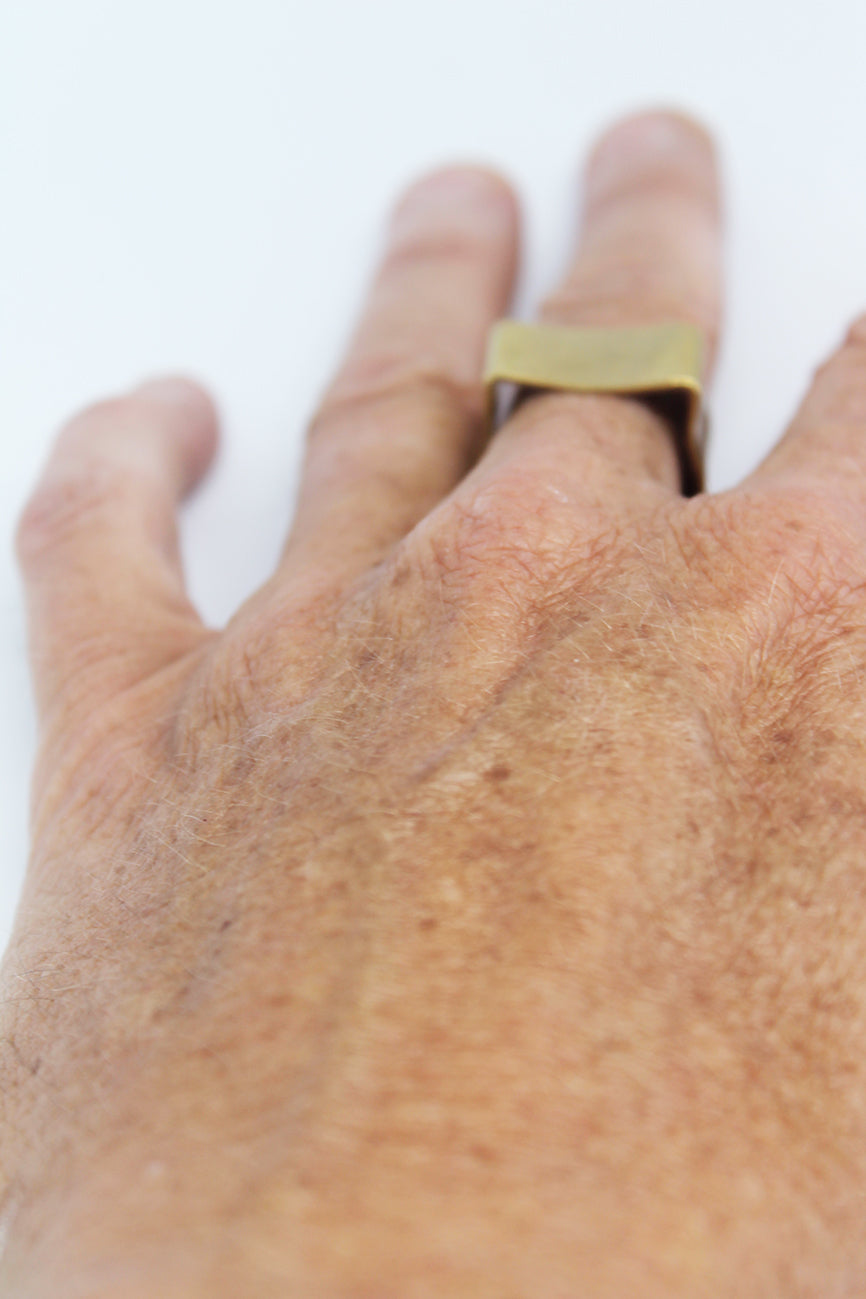 Unique brass unisex big rings / 3 Cats
