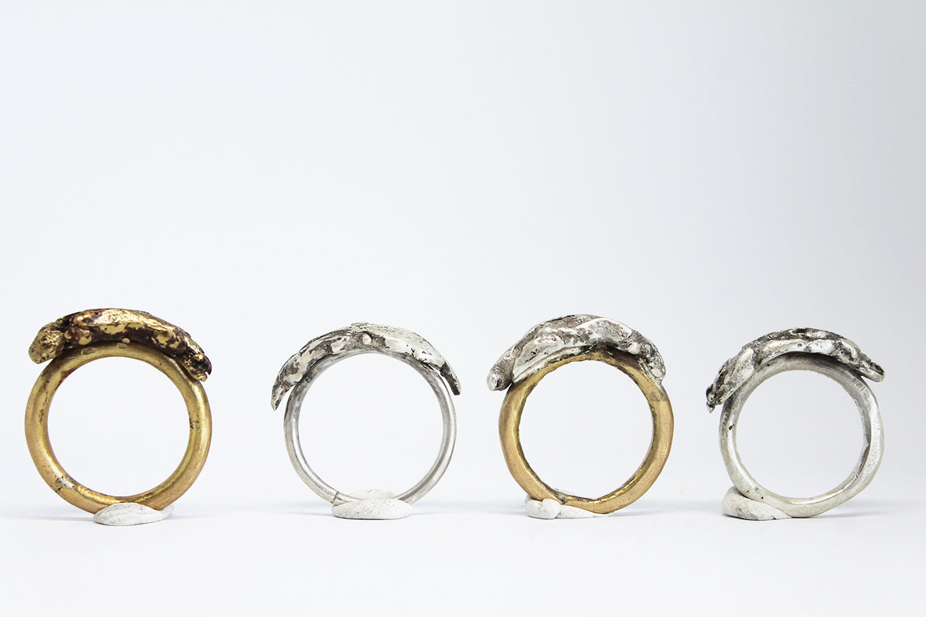 Bold brass statement unisex ring