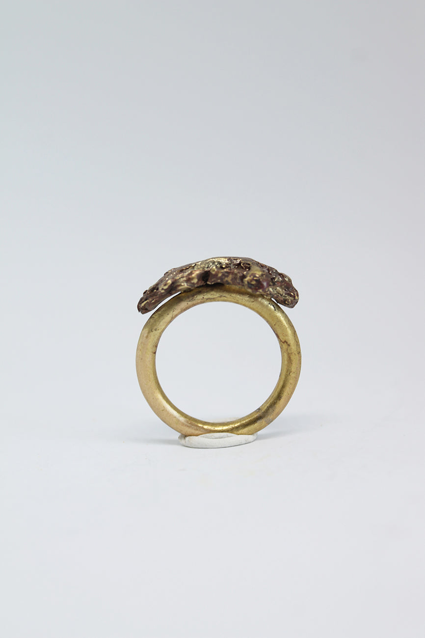 Bold brass statement unisex ring