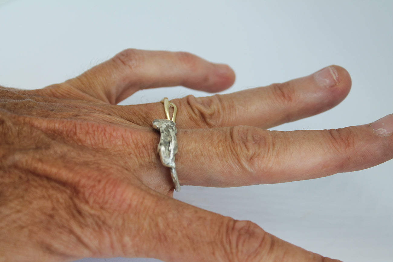 Unique silver statement ring