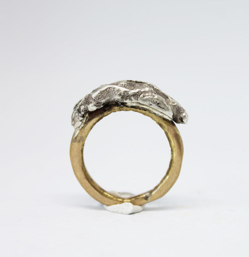 Mixed metal statement ring