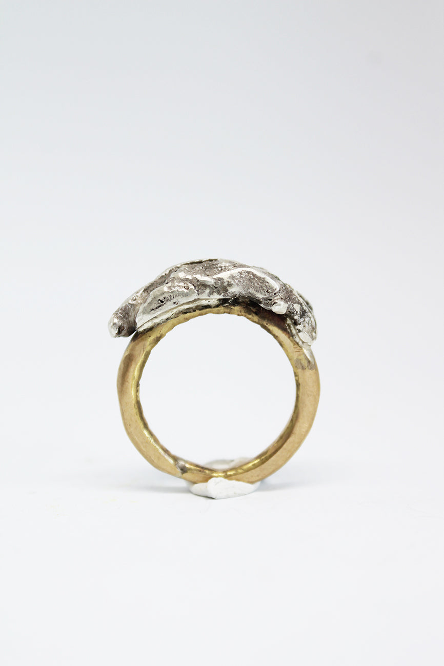 Mixed metal statement ring