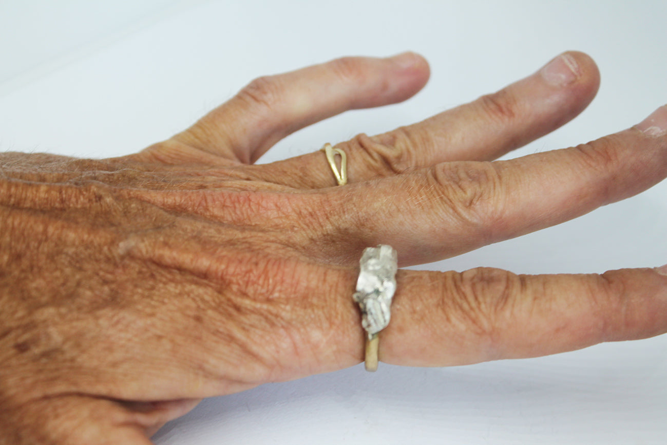 Mixed metal statement ring