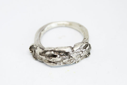 Bold statement thick silver unisex ring