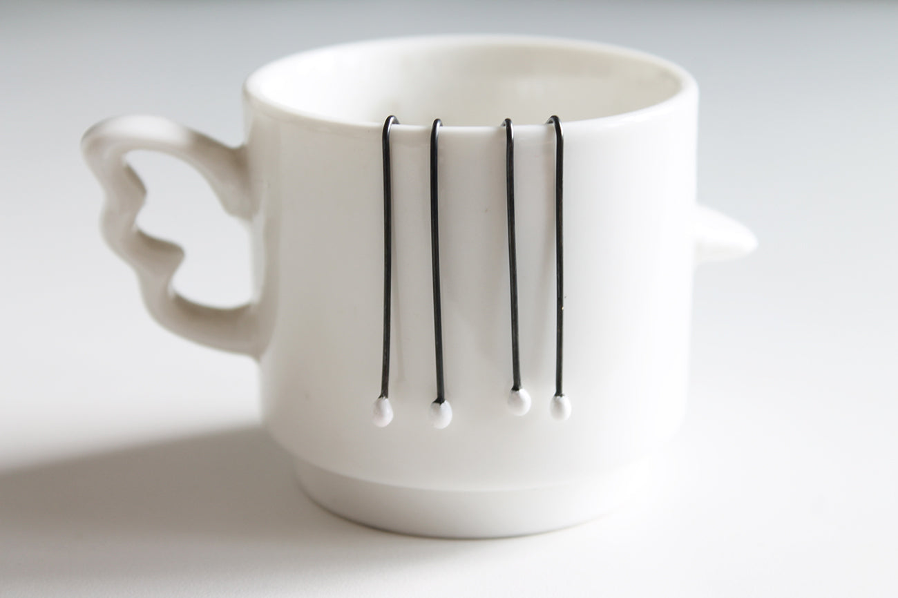 black silver minimal earrings! Choose your colour ❤