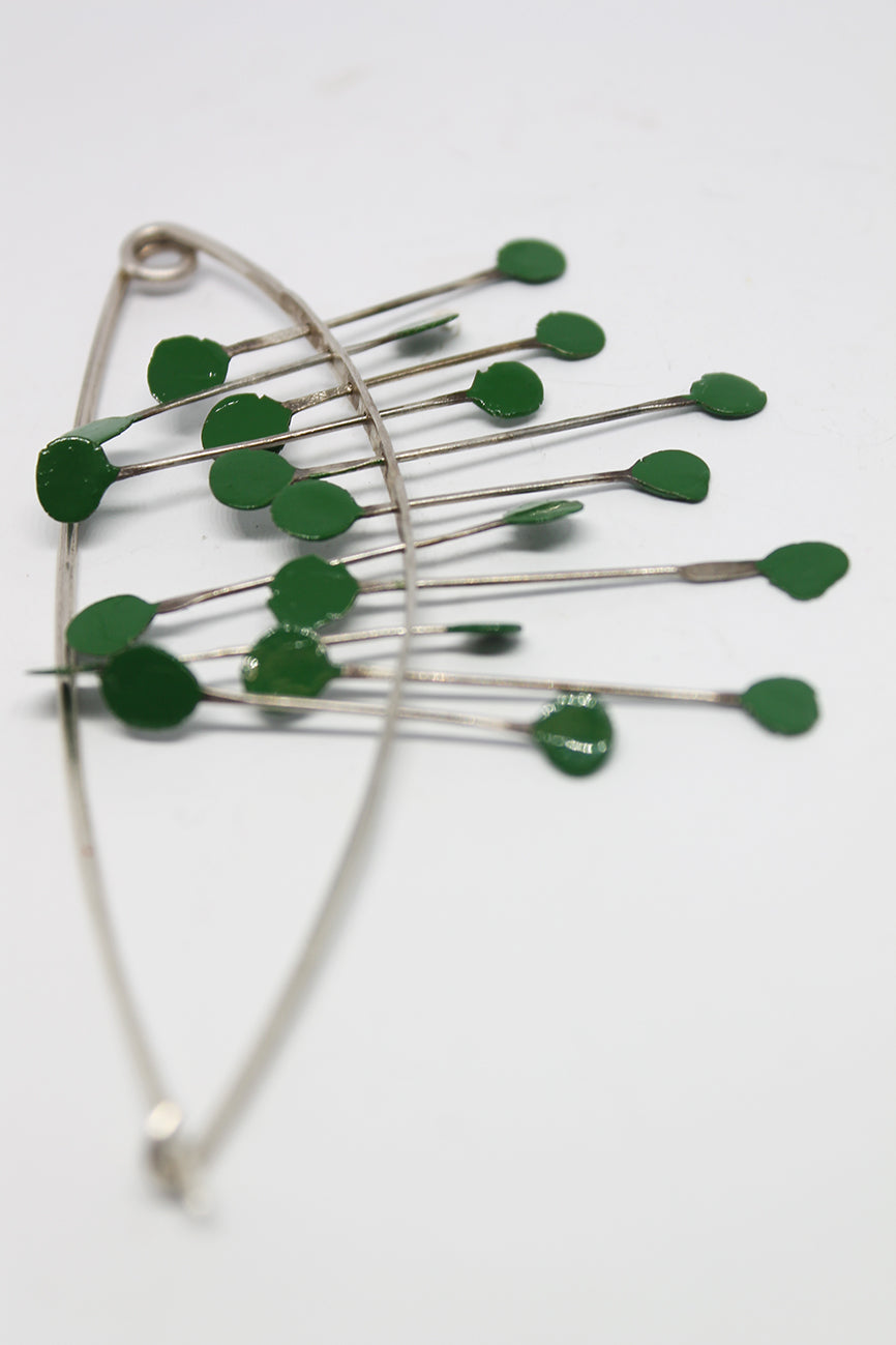 Big Bold Statement Silver Pin Brooch / Red, Blue or Green