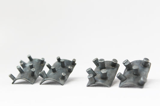 Black silver spikes earrings