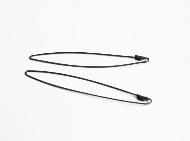 Silver Pins Earrings // raw silver or black silver