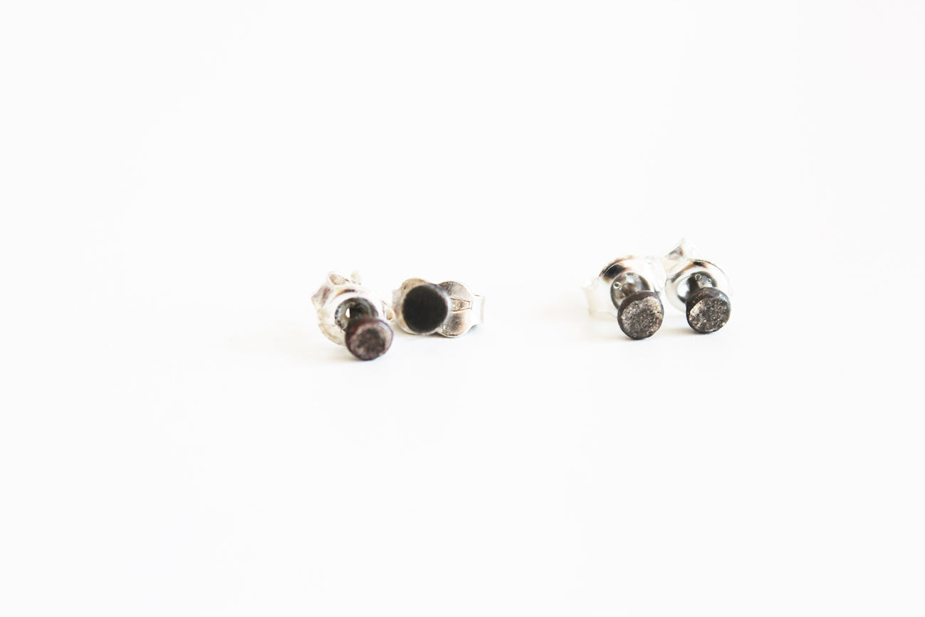 Tiny Unisex Earrings / Black or Silver