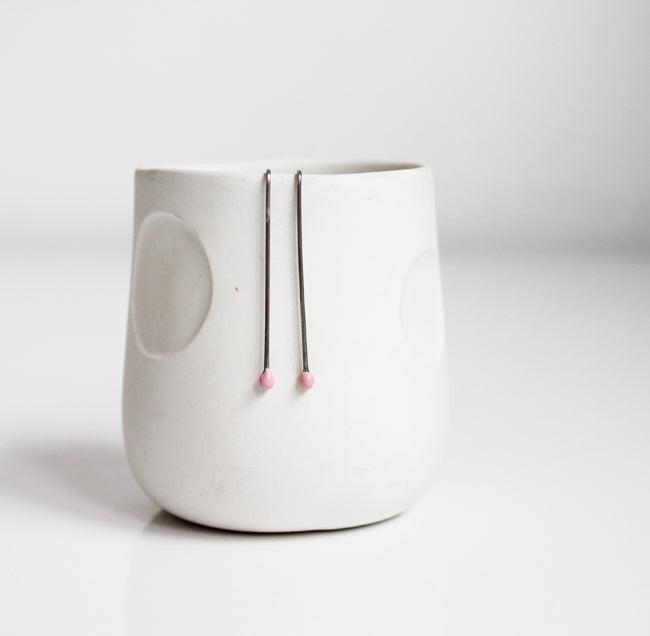 Sweet minimal silver earrings! Choose your colour ❤