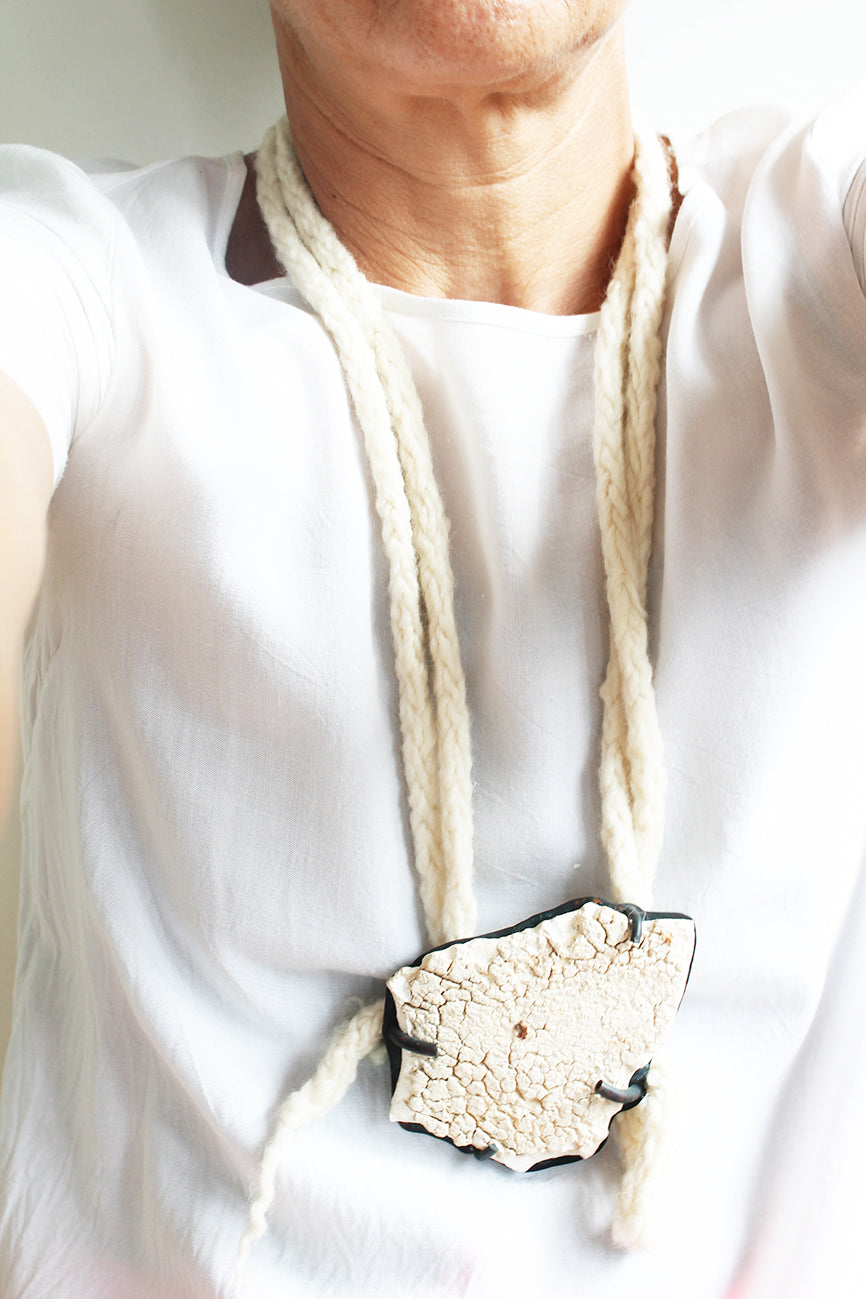 Mixed Media Necklace / Sculptural Open Necklace