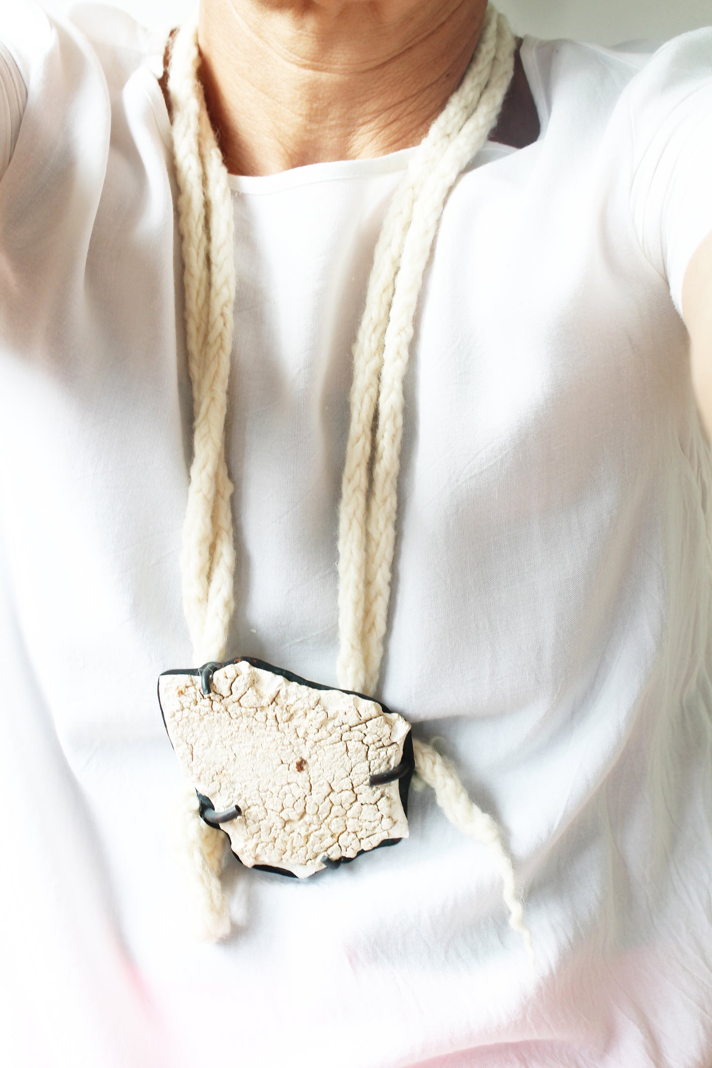 Mixed Media Necklace / Sculptural Open Necklace