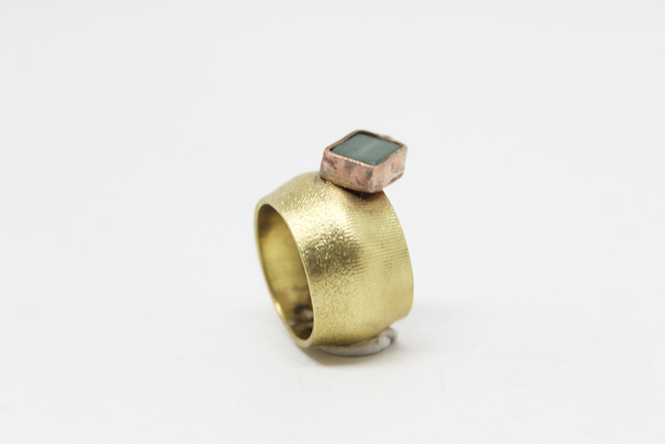 Big statement brass shaped ring