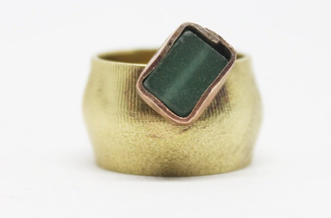 Big statement brass shaped ring