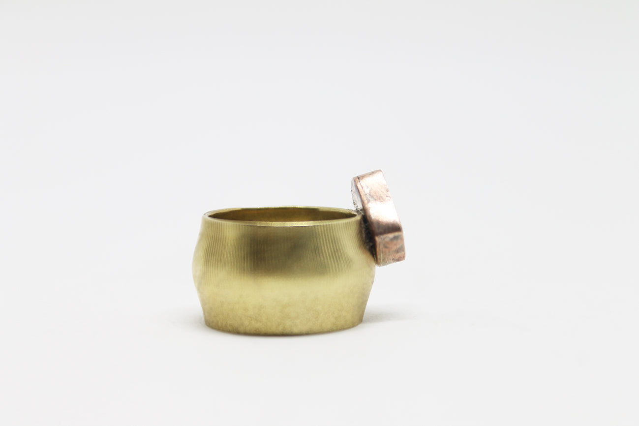 Big statement brass shaped ring