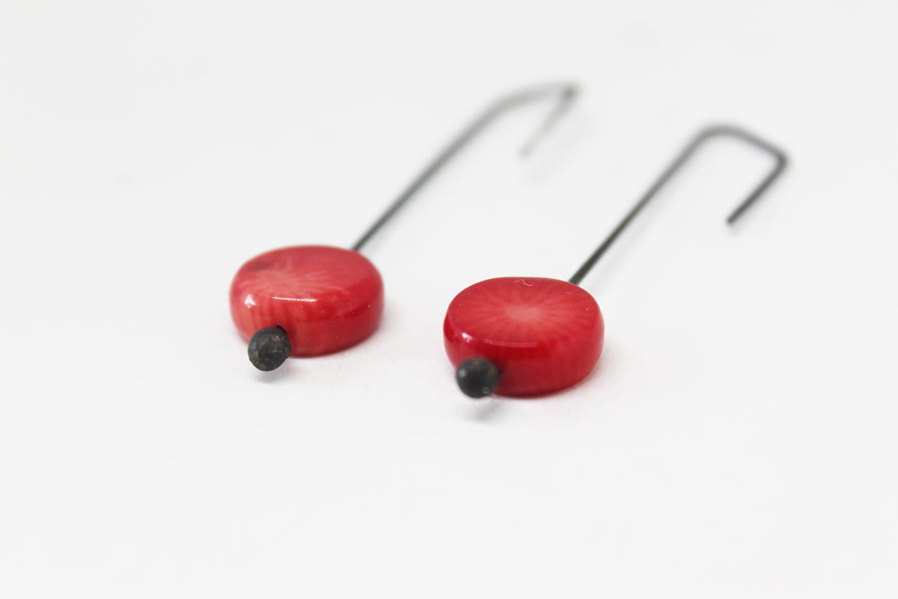 Red Coral Earrings