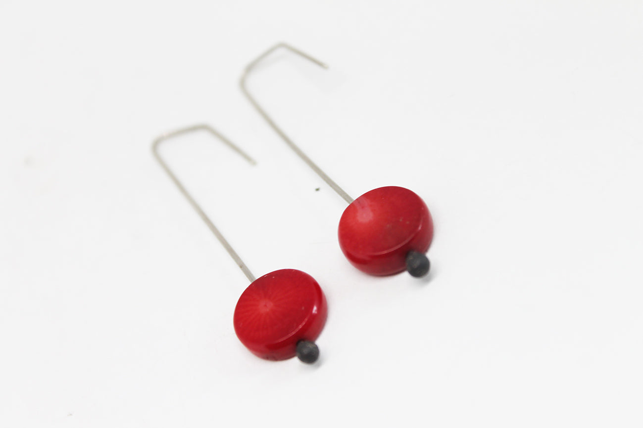 Red Coral Earrings