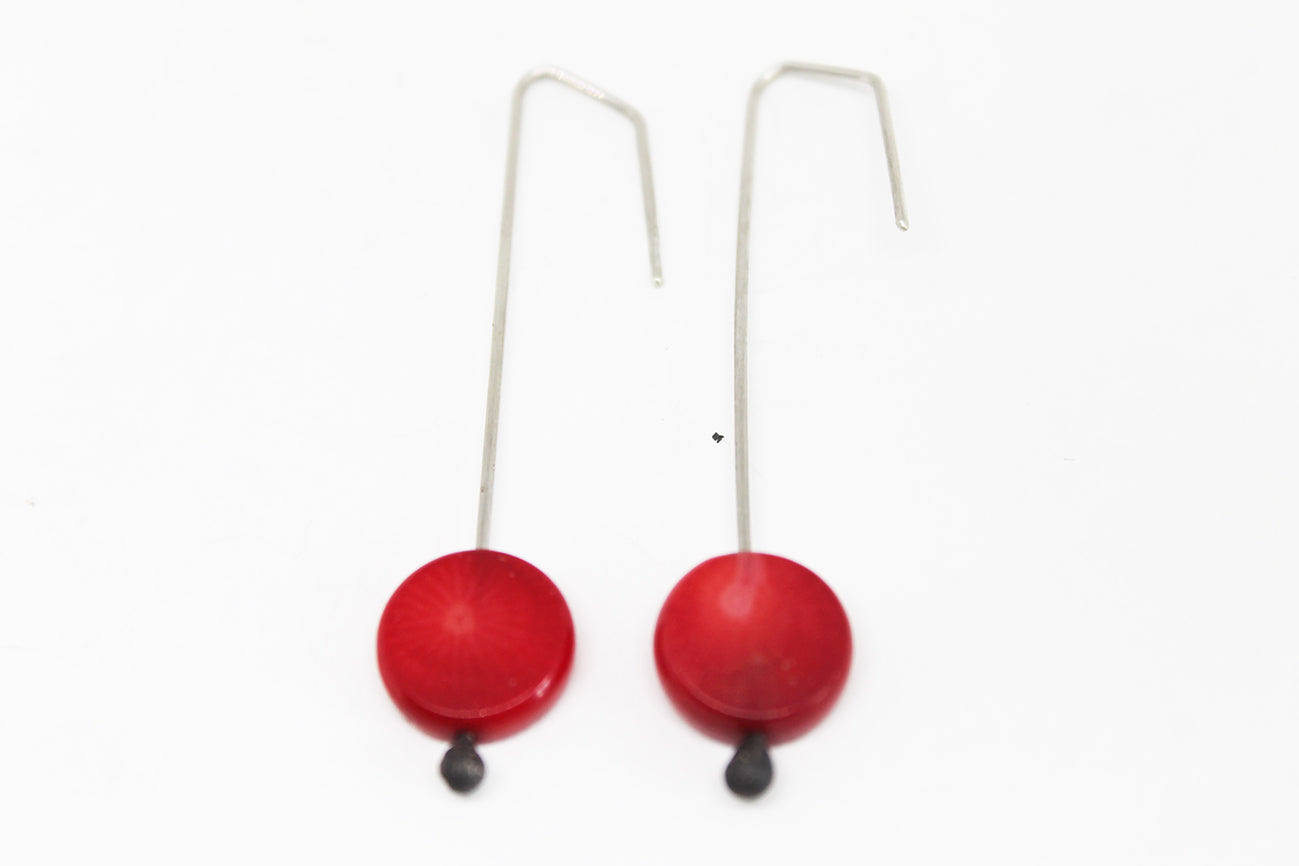 Red Coral Earrings