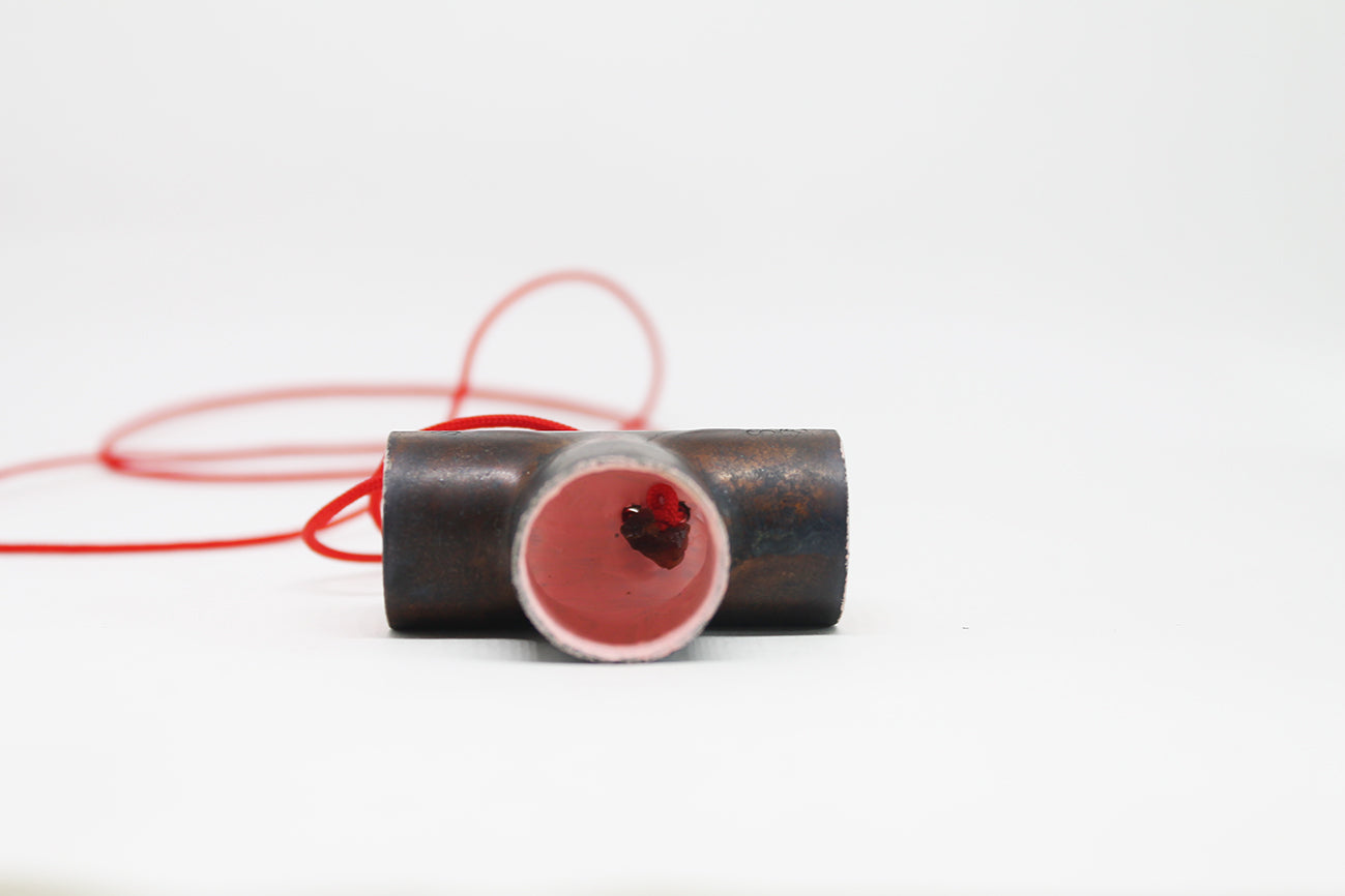 Industrial Copper Pink pendant
