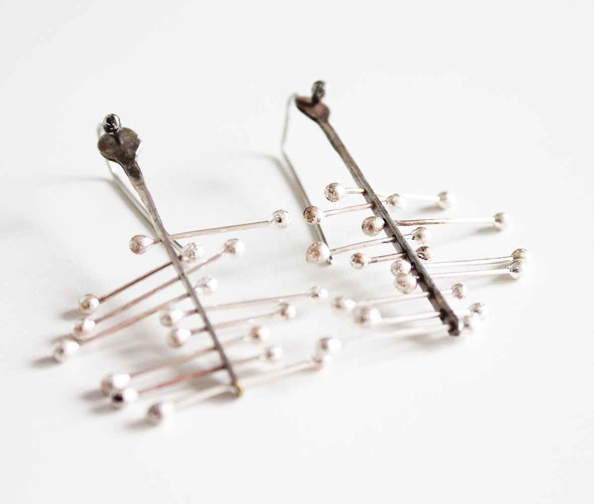 Big Silver dangle Earrings / silver variations