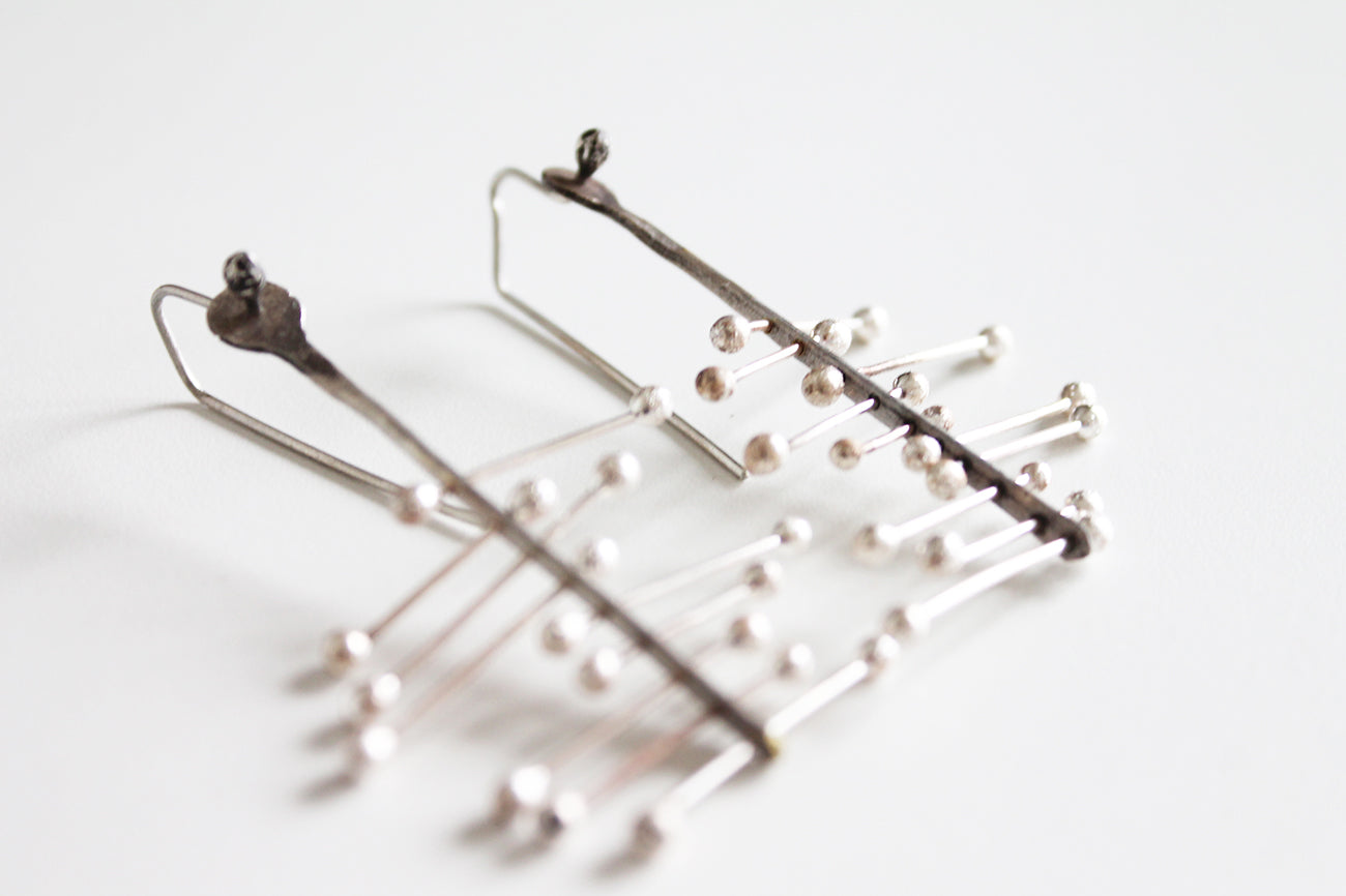 Big Silver dangle Earrings / silver variations