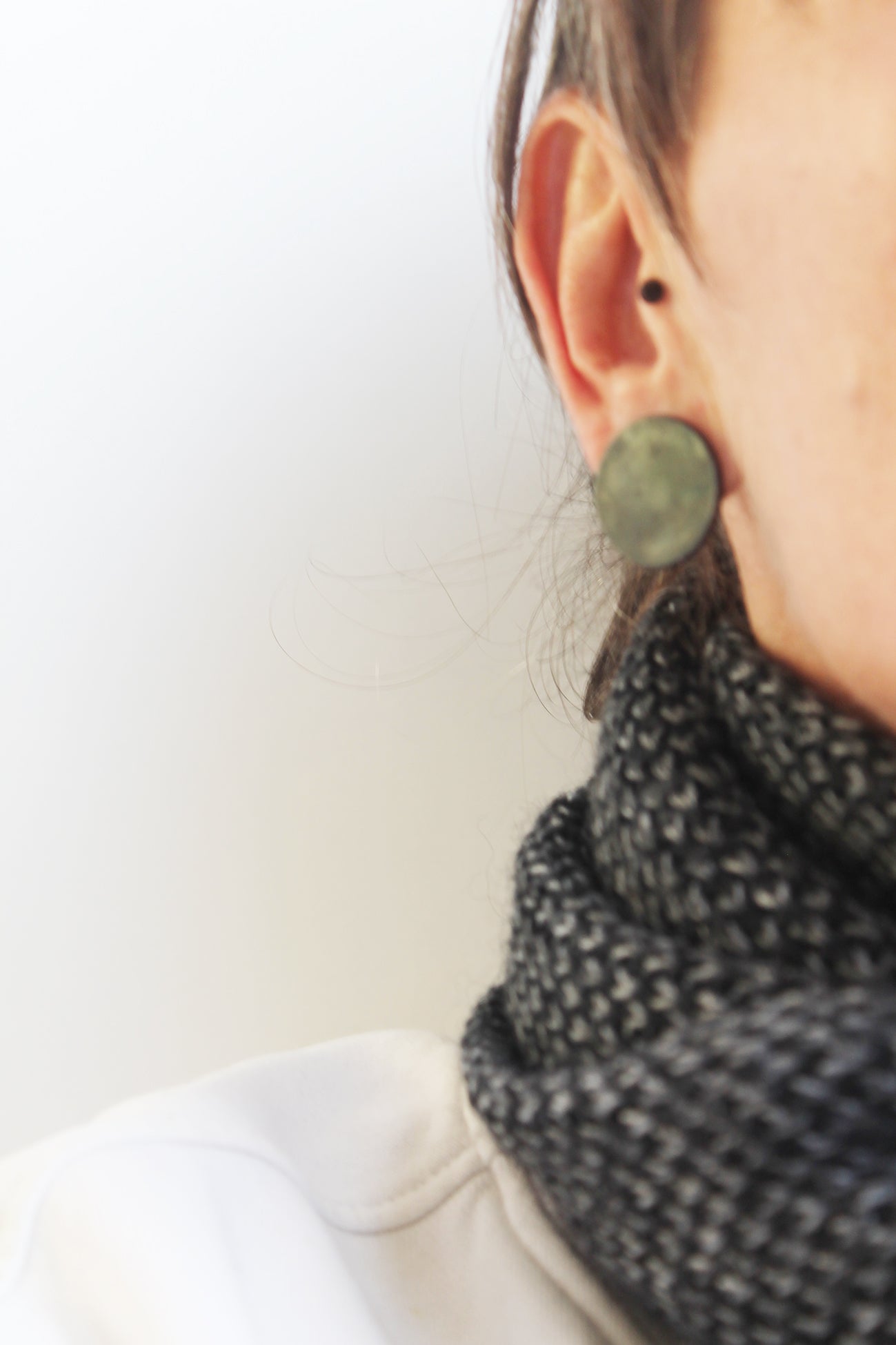 Bold Silver Statement studs / black, white or sprayed variation