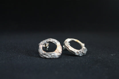 Unique Silver Textured Earrings