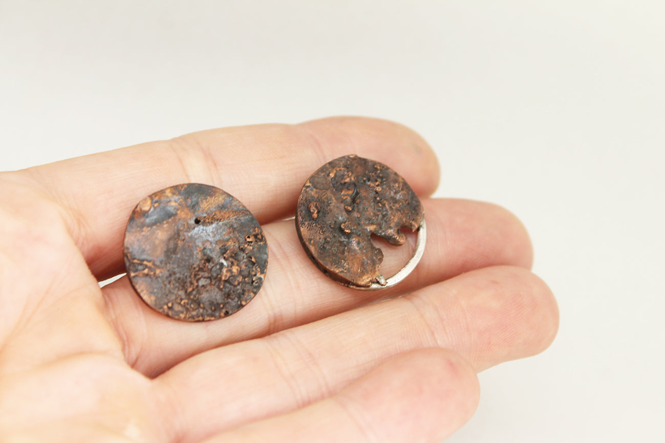Textured Copper earrings / vol. 4