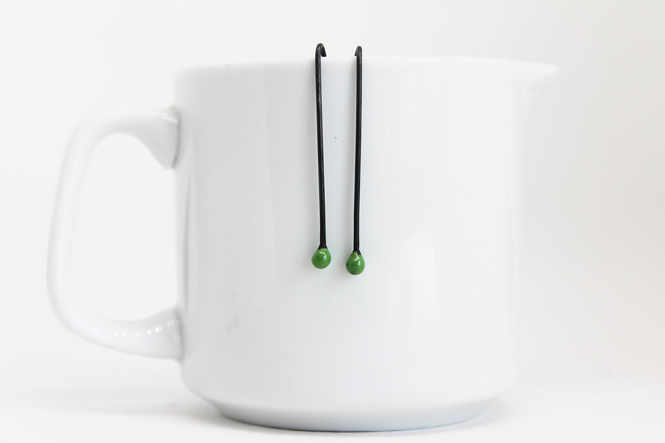 black silver minimal earrings! Choose your colour ❤