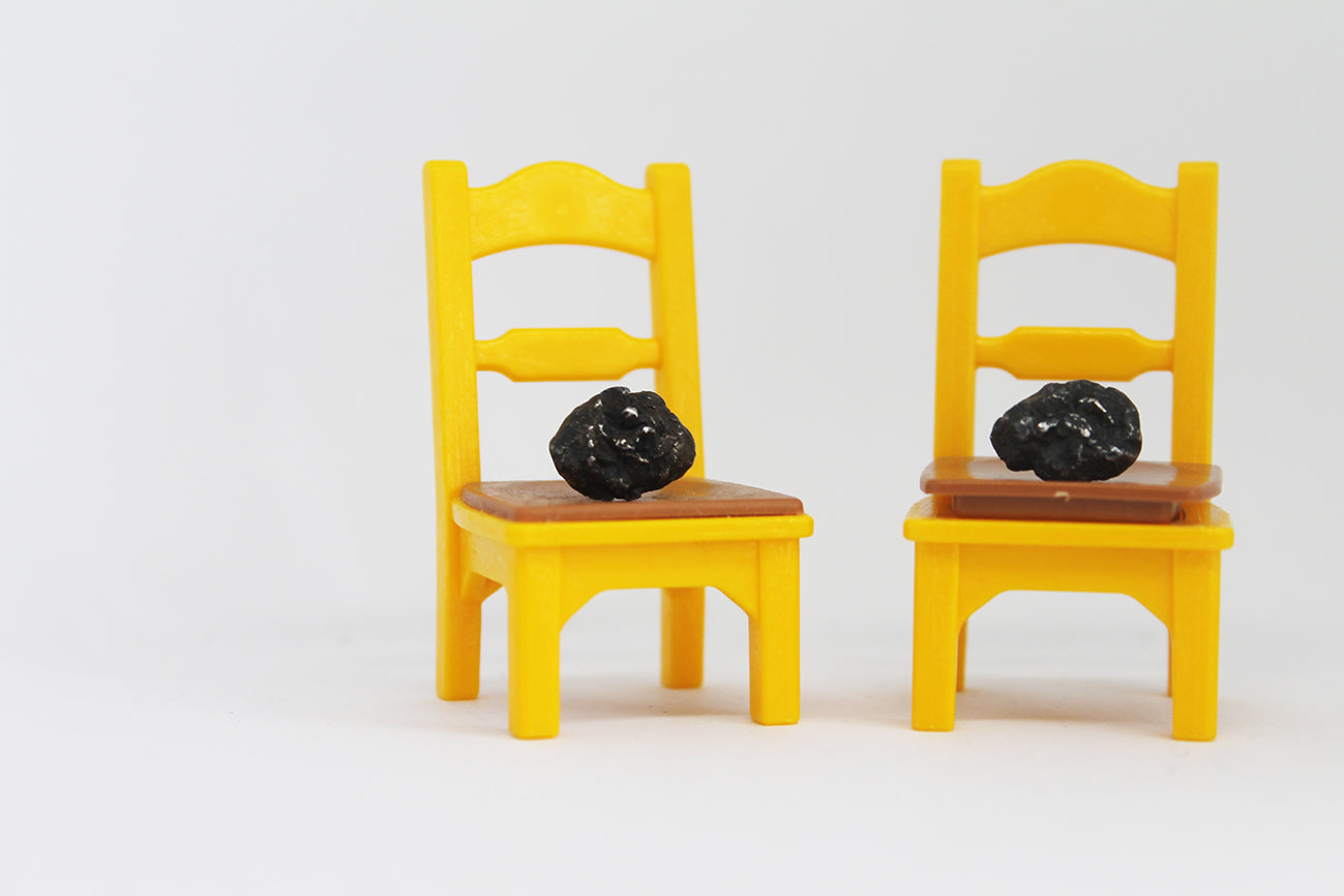 Black silver mismatched earrings