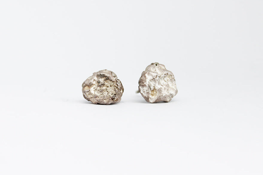 White silver mismatched earrings