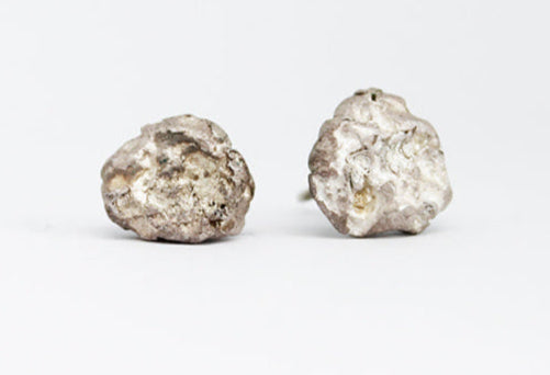 White silver mismatched earrings