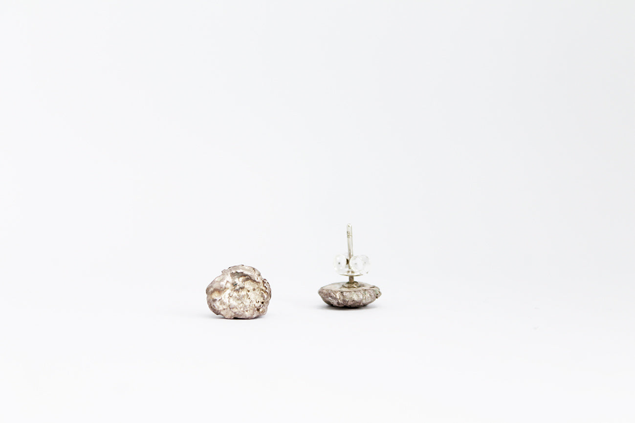 White silver mismatched earrings