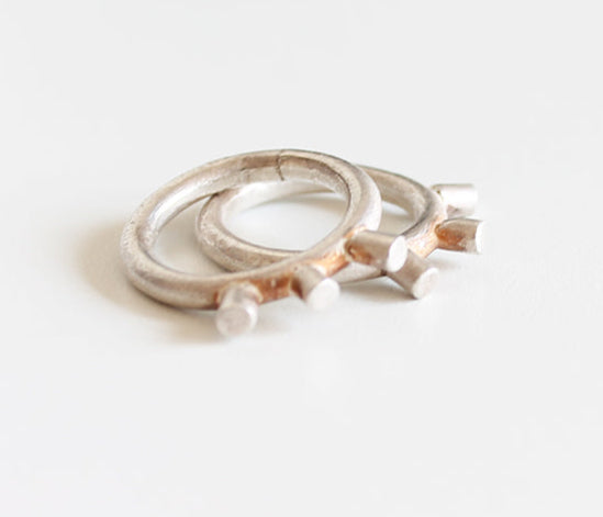 Silver spike ring // mono or stackable rings