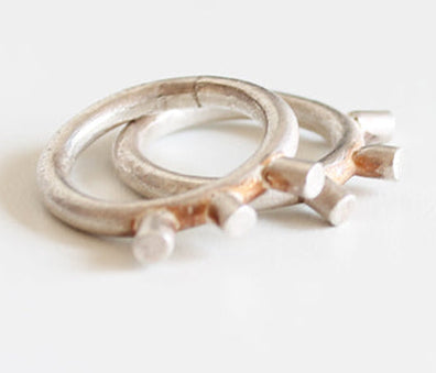 Silver spike ring // mono or stackable rings