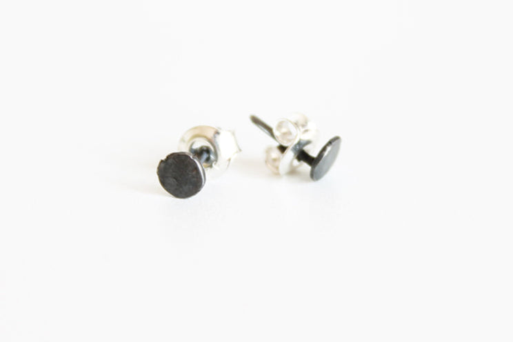 Tiny Unisex Earrings / Black or Silver