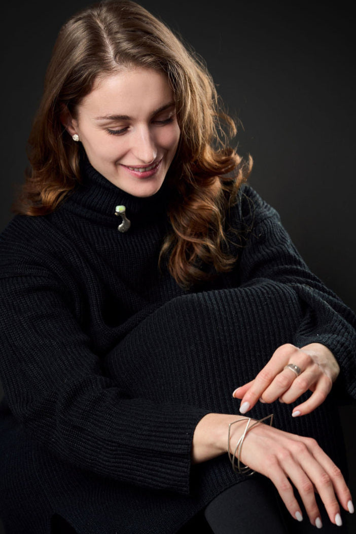 White silver mismatched earrings