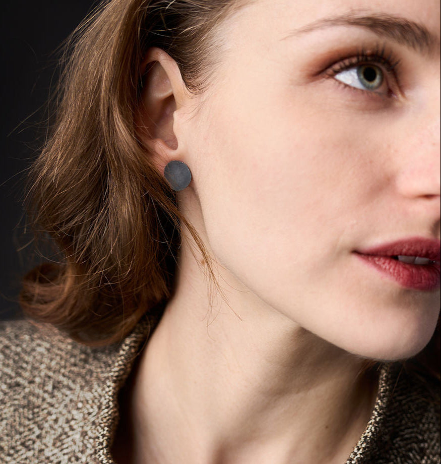 Black Silver Minimal earrings