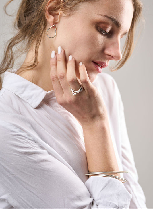 DOUBLE / silver set bangles