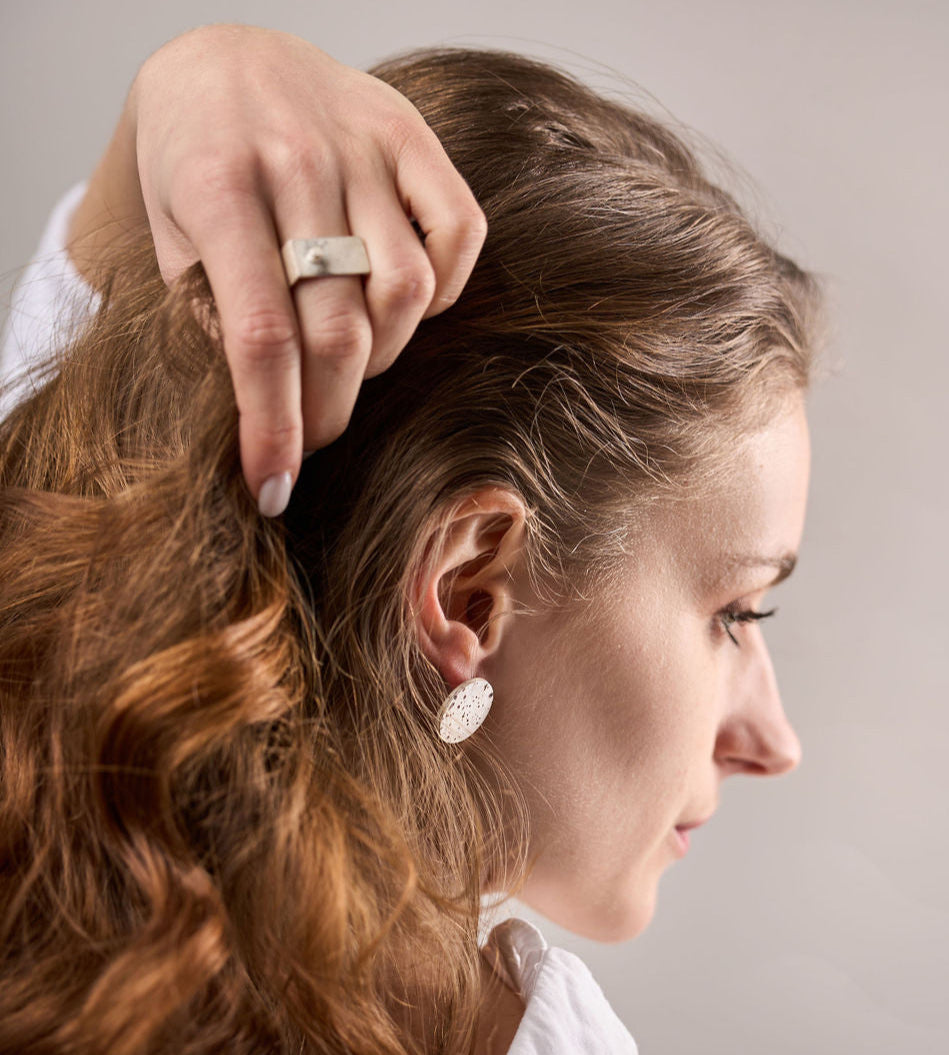 White Silver Modern Unisex Ring