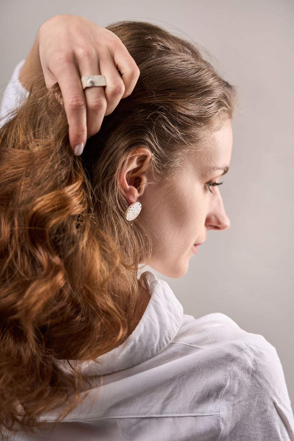 Bold Silver Statement studs / black, white or sprayed variation