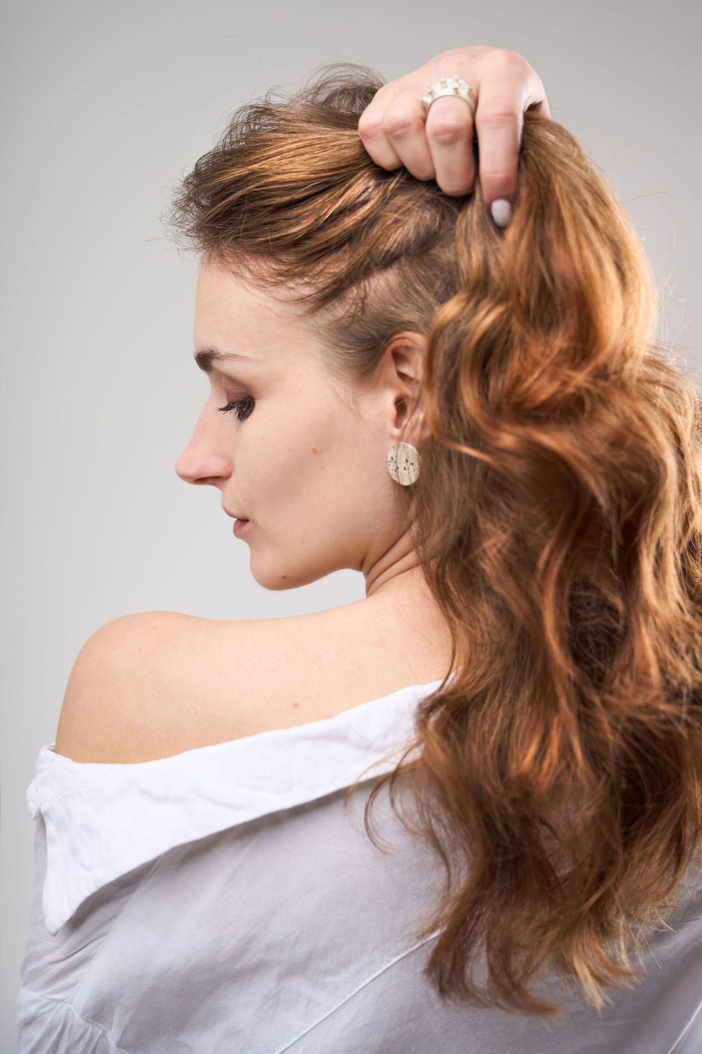 Bold Silver Statement studs / black, white or sprayed variation