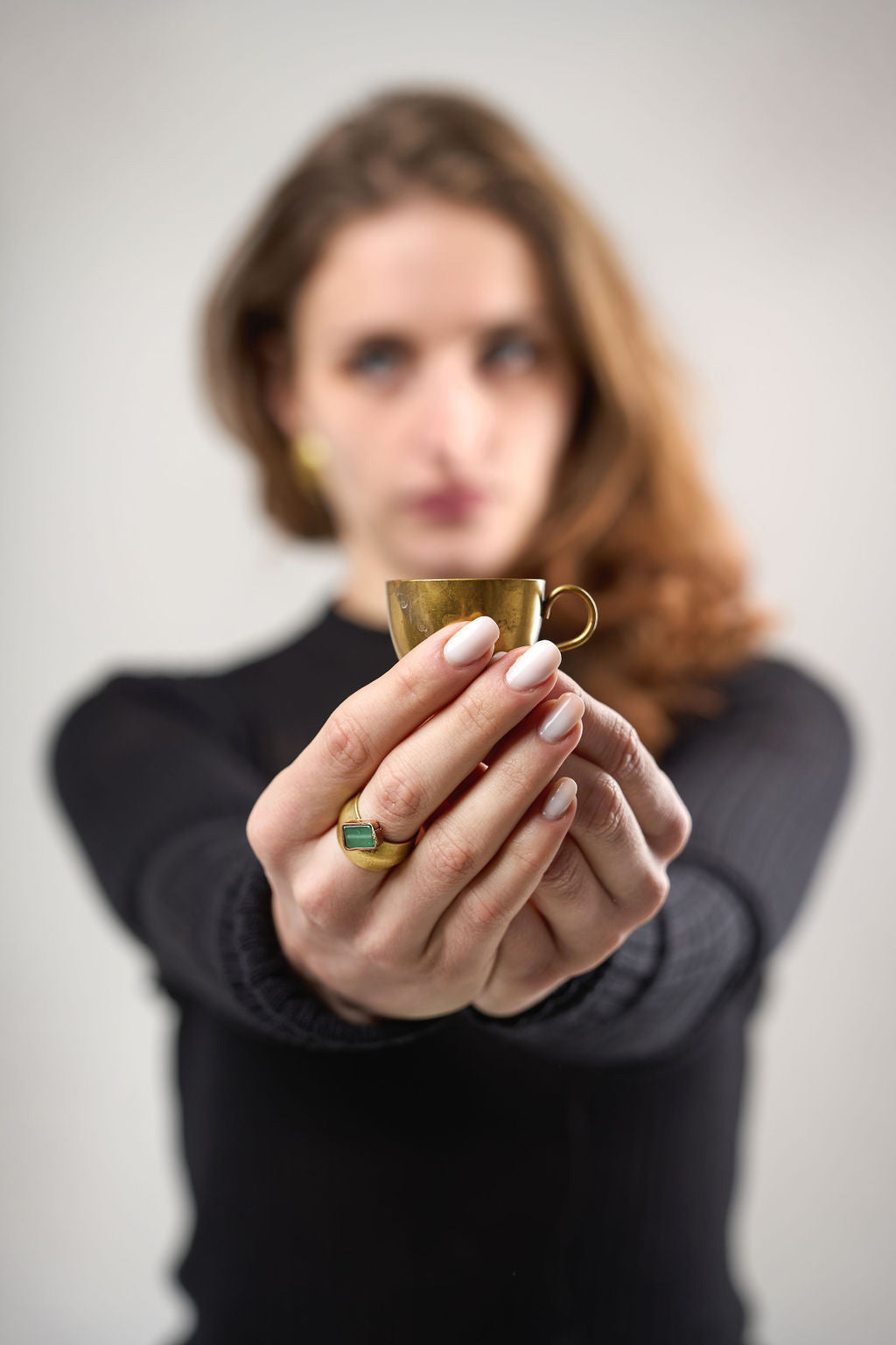 Big statement brass shaped ring