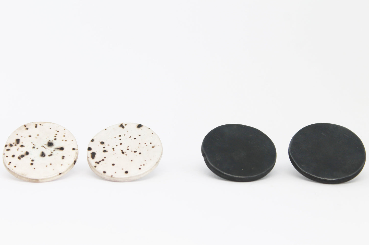 Bold Silver Statement studs / black, white or sprayed variation