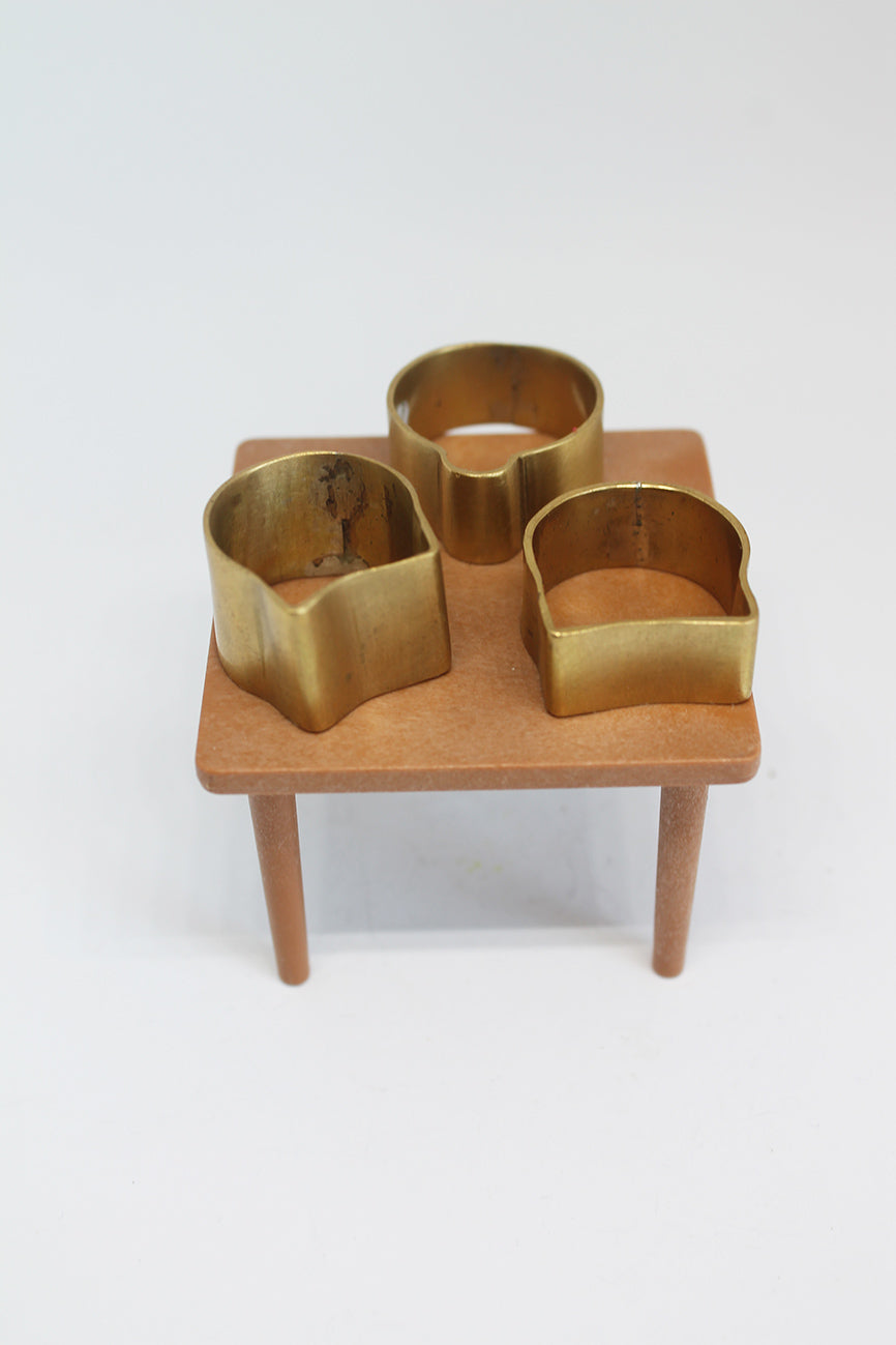 Unique brass unisex big rings / 3 Cats